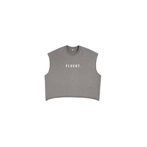 F L U E N T . Gray Sleeveless Crop Top